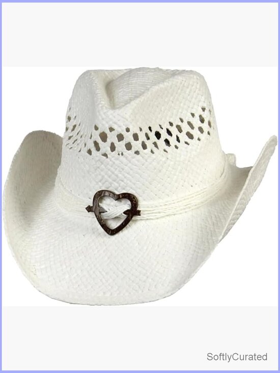Straw Cowboy Hat with Beaded Trim, Shapeable Brim, UPF Sun Protection, main image 5
